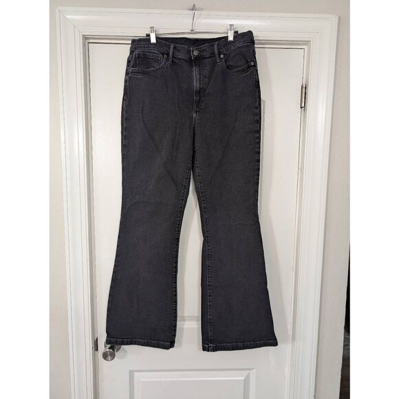 Gap Flare High‎ Rise Jeans women's 16/33 black wash festival rodeo cowboy - Picture 1 of 6